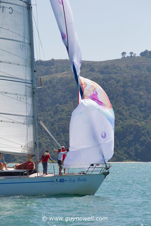 Lady Bubbly get her knickers in a twist. Royal Langkawi International Regatta 2015. © Guy Nowell http://www.guynowell.com