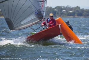 Toby LEPPIN ``getting some air`` at the leeward mark- 12th overall photo copyright Marina Hobbs taken at  and featuring the  class