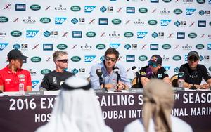 Diogo Cayolla, skipper of the first ever Portuguese Extreme Sailing Series team at the official press conference, hosted by Dubai International Marine Club photo copyright Lloyd Images taken at  and featuring the  class