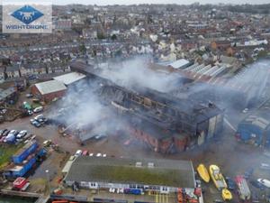 Cowes Fire - January 26, 2016 photo copyright Darren Vaughan / Wightdrone taken at  and featuring the  class