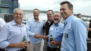 From Left - Leo van den Heuvel (Aus Industry), Andy Stephens (Vetus Maxwel), Michael Blair (Power Equipment), Alan Steber (Stebercraft), Peter Crossley (Arctic Steel) photo copyright AIMEX  taken at  and featuring the  class