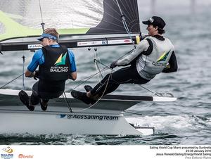 David Gilmour (WA) and Lewis Brake (QLD) - 2016 ISAF Sailing World Cup - Miami photo copyright  Jesus Renedo / Sailing Energy http://www.sailingenergy.com/ taken at  and featuring the  class