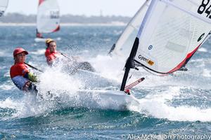 Grace Lazzer (U16 - AUS) is currently in 30th place overall. - 2015 Bic O'pen World Cup photo copyright  Alex McKinnon Photography http://www.alexmckinnonphotography.com taken at  and featuring the  class