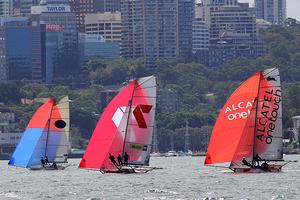 Three JJ Giltinan champion skippers John Winning (Yandoo), Seve Jarvin (Gotta Love It 7) and Stephen Quigley (Alcatel One Touch) with North Sydney as a backdrop photo copyright Frank Quealey taken at  and featuring the  class