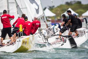 Maximilian Soh holding his advantage against Johnie Berntsson during qualifying at Monsoon Cup photo copyright  Robert Hajduk / WMRT taken at  and featuring the  class