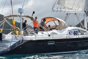 Waves from the crew of Waterman at the start photo copyright WCC / Lucia Ivanissevich taken at  and featuring the  class