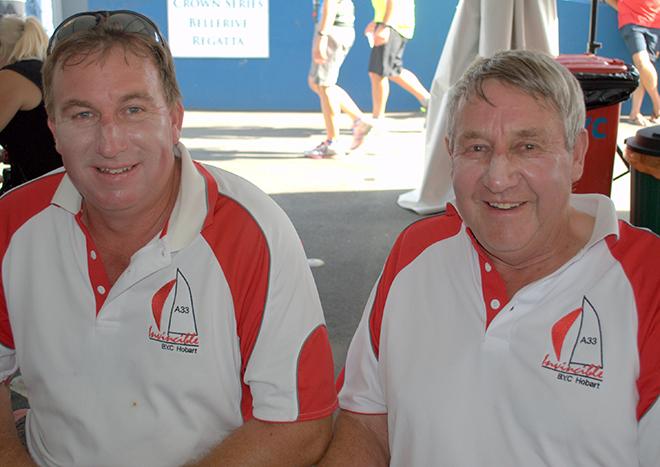 Champion skipper Harold Clark (right) and his son Darren ©  Peter Campbell
