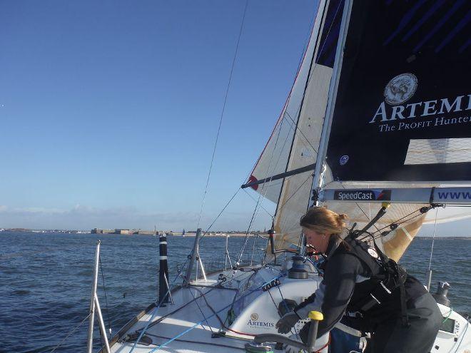 2016 Rookies Will Harris, Hugh Brayshaw and Mary Rook have been hard at work in Lorient, training for their first competitive solo race on 17th March - the Solo Concarneau Trophée Guy Cotten © Artemis Offshore Academy