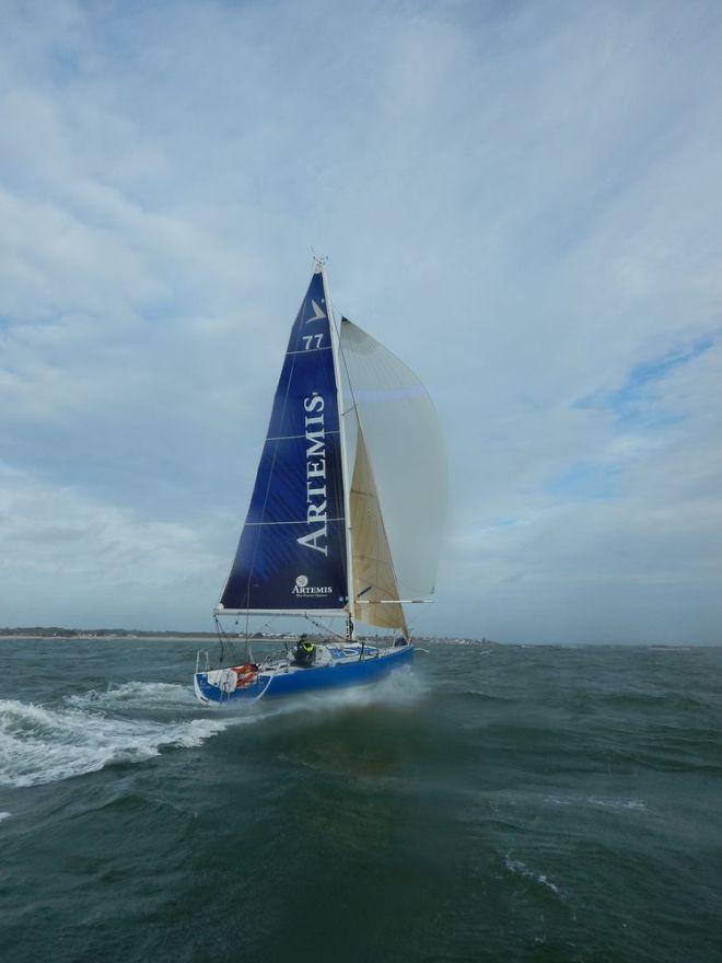 2016 Rookies Will Harris, Hugh Brayshaw and Mary Rook have been hard at work in Lorient, training for their first competitive solo race on 17th March - the Solo Concarneau Trophée Guy Cotten © Artemis Offshore Academy
