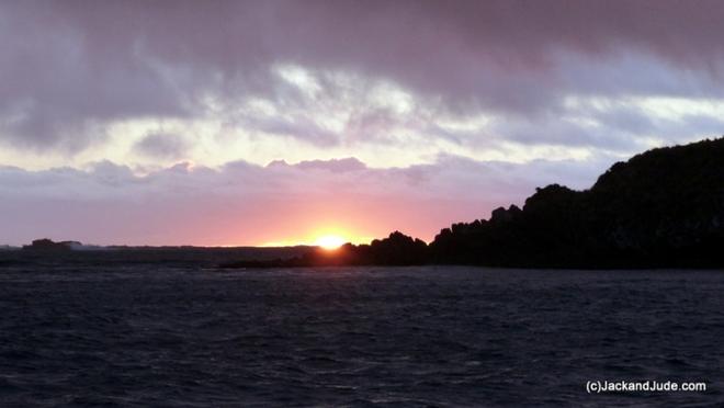 Sunset day one anchored behind Pyramid Island © Jack and Jude