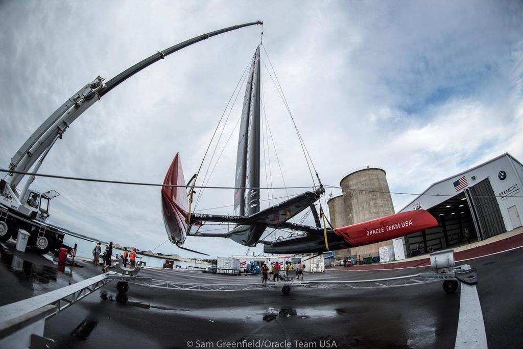 12747343 993597937343919 3639980813610012635 o - Oracle Team USA Test Boat AC45S - 3, First sail photo copyright Oracle Team USA media taken at  and featuring the  class