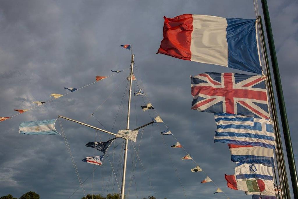 Israel flag flying as it should. World Sailing has made it clear that discrimination of any type is unacceptable in its events © Matias Capizzano http://www.capizzano.com