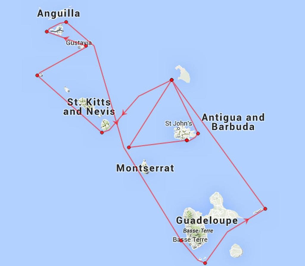 RORC Caribbean 600 course map © RORC