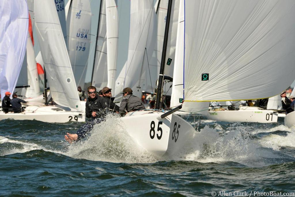 Allen Terhune, Jr. leads the fleet after 4 races today run by St. Petersburg Yacht Club. photo copyright Allen Clark http://www.photoboat.com taken at  and featuring the  class