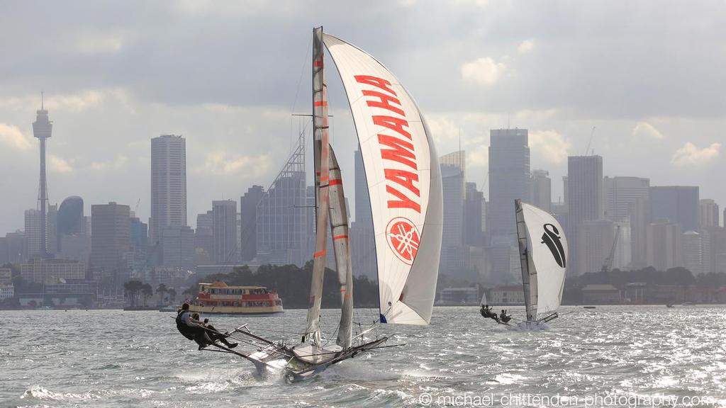 Chasing Thurlow Fisher on the penultimate leg - Race 6, 2016 JJ Giltinan Trophy © Michael Chittenden 