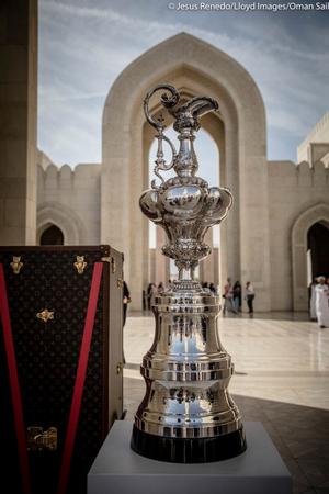 Trophy arrives in Oman - America's Cup 2017 photo copyright Jesus Renedo/LIoyd Images/Oman Sail taken at  and featuring the  class