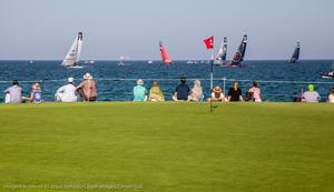 People watching final day action - 2016 Louis Vuitton America’s Cup World Series photo copyright Jesus Renedo/LIoyd Images/Oman Sail taken at  and featuring the  class