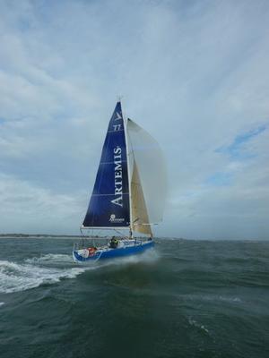 2016 Rookies Will Harris, Hugh Brayshaw and Mary Rook have been hard at work in Lorient, training for their first competitive solo race on 17th March - the Solo Concarneau Trophée Guy Cotten photo copyright Artemis Offshore Academy taken at  and featuring the  class