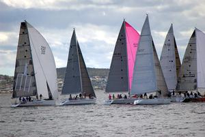 Group A fleet starts the final race of the Hobart Combined Club Long Raace Series. photo copyright  Peter Campbell taken at  and featuring the  class
