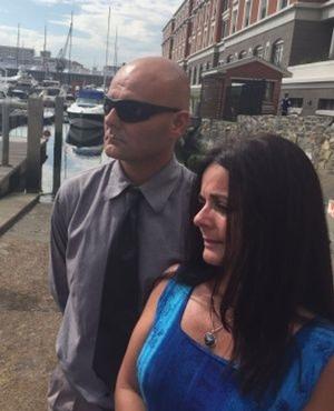 Jaryd Payne's mother Lisa Green and her husband Paul. photo copyright Tammy Petersen, News24 taken at  and featuring the  class