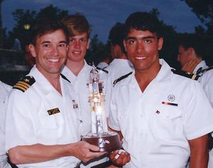 U.S. Naval Academy graduate Kyle Weaver (R) is the youngest winning skipper in the Bermuda Race’s history. In 1992, then Ensign Weaver led his Navy crew on the Swan 48 named Constellation to victory at age 22. photo copyright  Talbot Wilson / PPL taken at  and featuring the  class