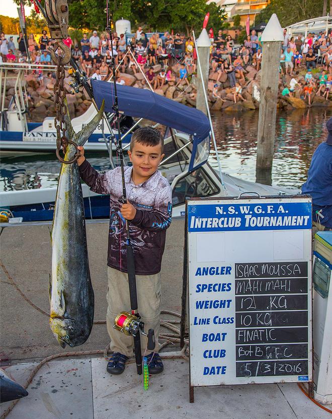 Little Isaac Moussa was shell shocked by the attention – what a little champion. - 2016 NSWGFA Interclub Championship ©  John Curnow