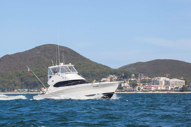 Returning to port and passing Shoal Bay. - 2016 NSWGFA Interclub Championship ©  John Curnow