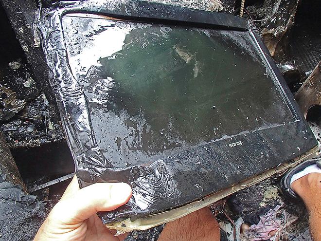 The TV Noel was going to use to watch the Hobart on. © Event Media