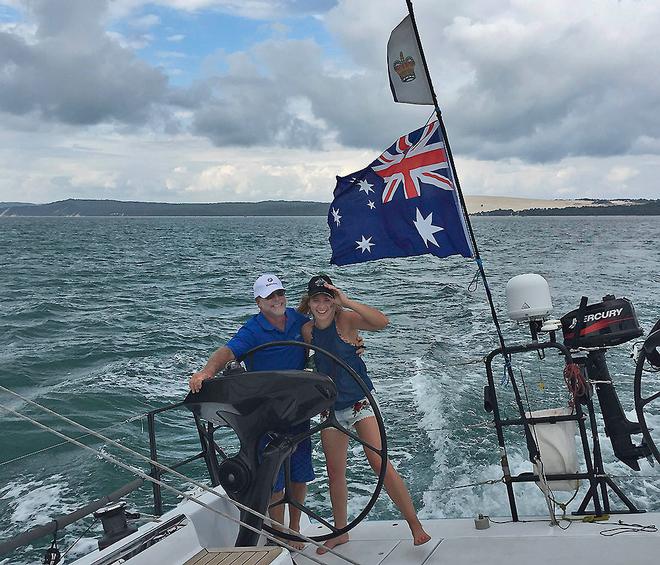 Proud Australians - Tam Faragher and his daughter, Carly. - Brisbane to Keppel Tropical Yacht Race © RQYS . http:www.rqys.com.au