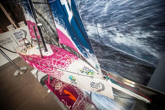 A model boat of Team SCA, made entirely of 100,000 LEGO® pieces ©  Ainhoa Sanchez/Volvo Ocean Race