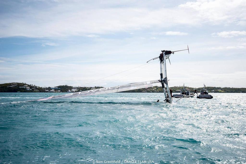  - Oracle Team USA - Capsize - Bermuda February 2016 © Sam Greenfield/Oracle Team USA http://www.oracleteamusa.com