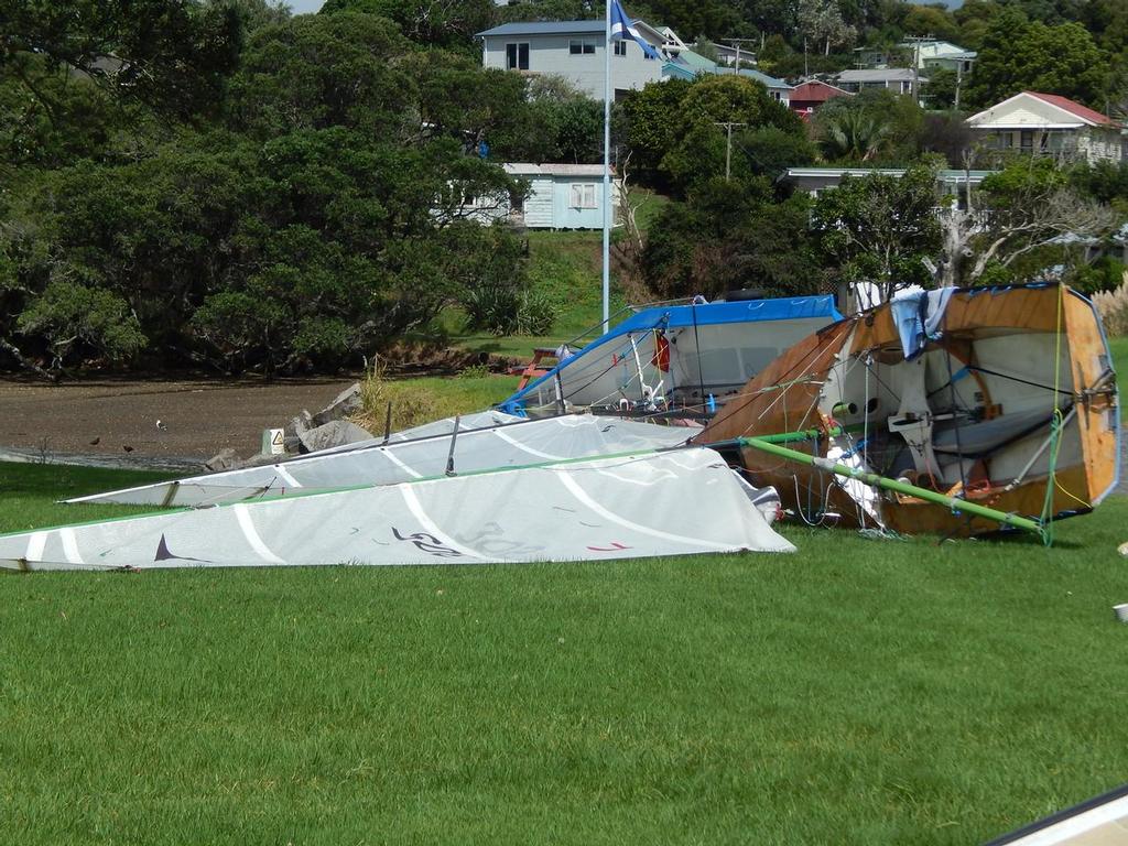 Comfortable rigging at the Whangarei Crusing Club Centreboard Base - 2016 Sanders Cup photo copyright Ruth WCC taken at  and featuring the  class