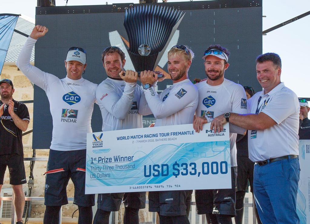 Team GAC Pindar’s share of the spoils. WMRT Fremantle 2016. Garth Ellingham (NZ) second from right © Guy Nowell http://www.guynowell.com