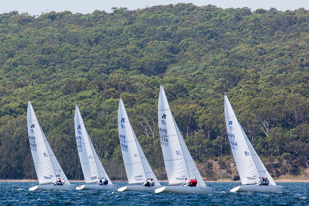 Hugging the shore favoured by the locals - Etchells 2015-2016 NSW State Championship © Kylie Wilson http://www.positiveimage.com.au