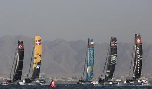 Fleet in action - 2016 Extreme Sailing Series photo copyright Lloyd Images taken at  and featuring the  class