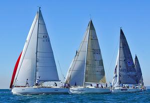 Mayfair, Arcadia and Colortile just before the start in a preceding year. - Brisbane to Keppel Tropical Yacht Race photo copyright RQYS . http:www.rqys.com.au taken at  and featuring the  class