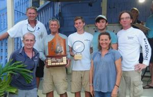 Trimaran Triple Jack, owned by Richard Wooldridge and Steve Davis (BVI) win the 2016 Nanny Cay Cup photo copyright Todd VanSickle / BVI Spring Regatta http://www.bvispringregatta.org taken at  and featuring the  class