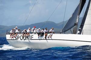 Steve and Heidi Benjamin's TP52 Spookie photo copyright Todd VanSickle / BVI Spring Regatta http://www.bvispringregatta.org taken at  and featuring the  class