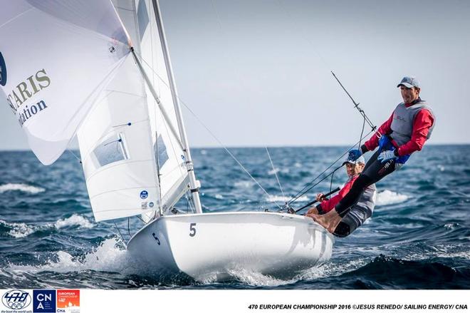  - Day 1, 2016 470 European Championship, Bay of Palma, Mallorca, Spain ©  Jesus Renedo / Sailing Energy http://www.sailingenergy.com/