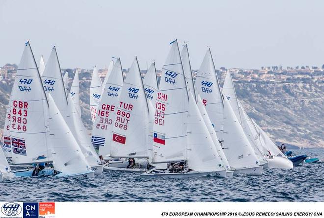  - Day 1, 2016 470 European Championship, Bay of Palma, Mallorca, Spain ©  Jesus Renedo / Sailing Energy http://www.sailingenergy.com/