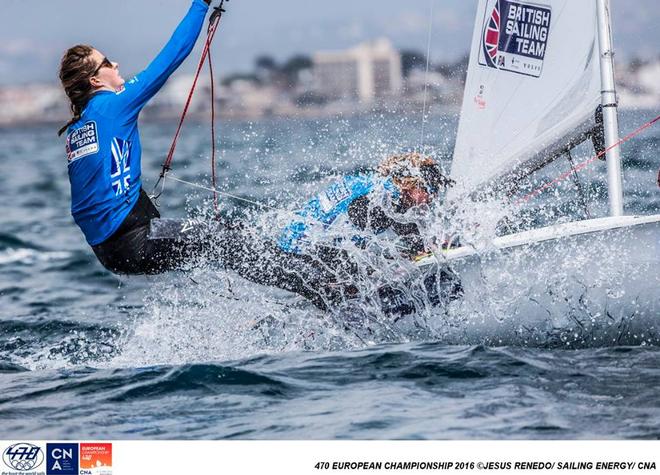 GBR Women - Day 1, 2016 470 European Championship, Bay of Palma, Mallorca, Spain ©  Jesus Renedo / Sailing Energy http://www.sailingenergy.com/