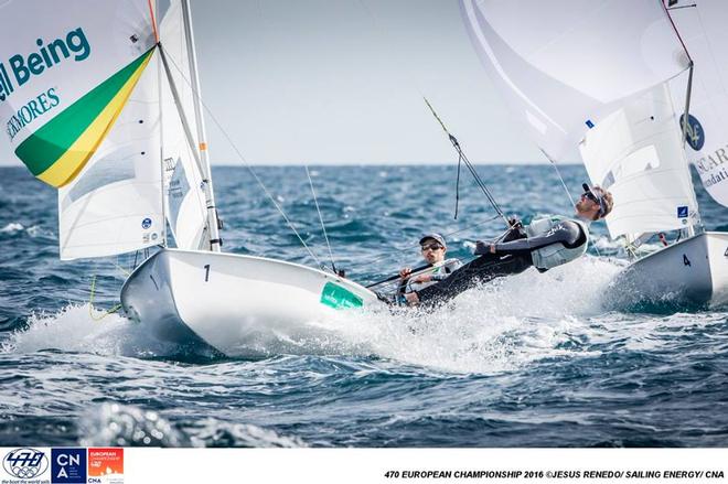  - Day 1, 2016 470 European Championship, Bay of Palma, Mallorca, Spain ©  Jesus Renedo / Sailing Energy http://www.sailingenergy.com/