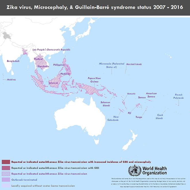 Combined Status Zika GBS MC Asia 2016 © WHO