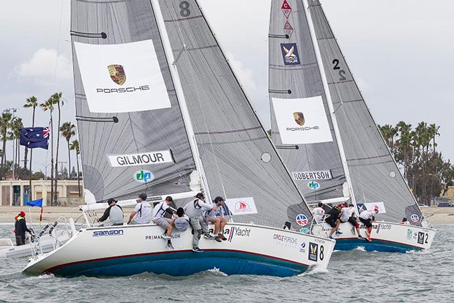 2016 Congressional Cup - Sam Gilmour (AUS) stalks Phil Robertson (NZL) © World Match Racing Tour . http://www.wmrt.com