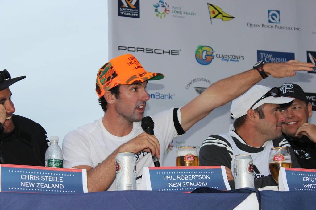 Phil Robertson (NZL) in full cry at a Congressional Cup media conference. © Long Beach Yacht Club http://www.lbyc.org