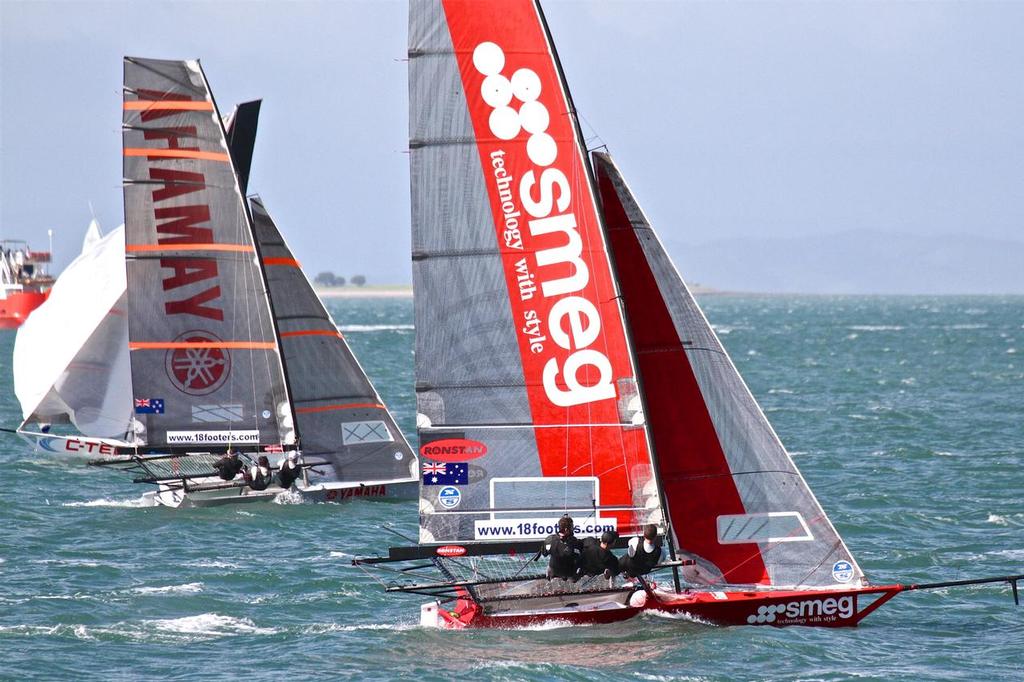 Smeg (AUS) Race 2 - Day 4 - ANZAC 18fters - April 2016 photo copyright Richard Gladwell www.photosport.co.nz taken at  and featuring the  class