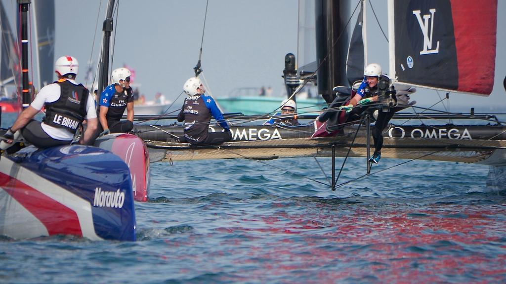 Emirates Team New Zealand sailing on Practice race day of Louis Vuitton America’s Cup World Series Oman © Emirates Team New Zealand http://www.etnzblog.com