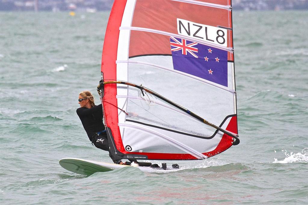 Natalia Kosinska training with China&rsquo;s RS:X Olympic representatives, Takapuna, March 31 2016 photo copyright Richard Gladwell www.photosport.co.nz taken at  and featuring the  class