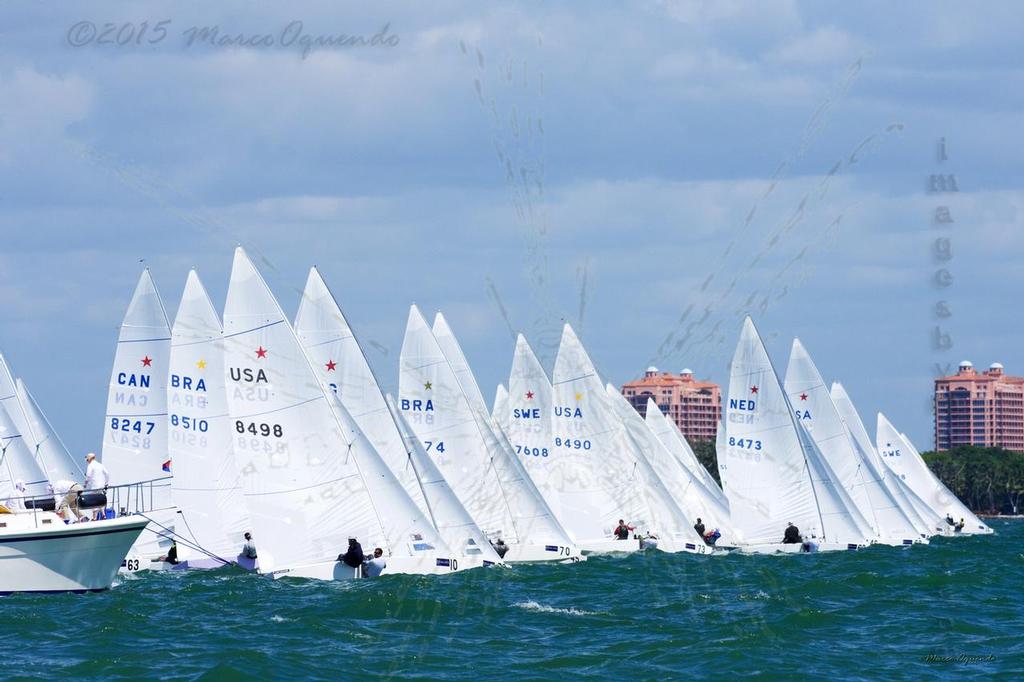 Start Line - Day 1 of the Star Class Worlds, Miami, Florida © Marco Oquendo http://www.imagesbymarco.com