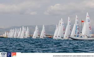 Womens fleet - Day 1, 2016 470 European Championship, Bay of Palma, Mallorca, Spain photo copyright  Jesus Renedo / Sailing Energy http://www.sailingenergy.com/ taken at  and featuring the  class